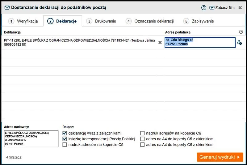 Materiały do druku kopert