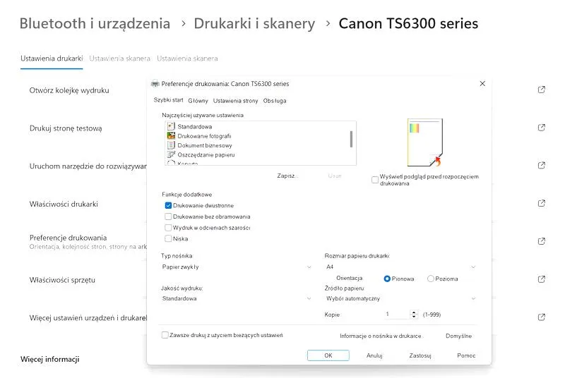 Wyłączanie drukowania dwustronnego
