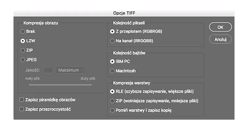 Zmniejszenie rozmiaru pliku Photoshop